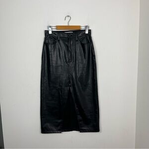 Abercrombie & Fitch Vegan Leather Midi Skirt Sz 25